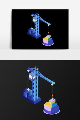 吊車插畫圖片