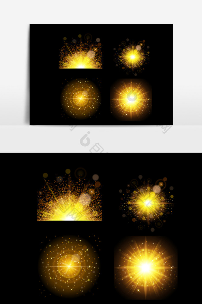 金色光芒AI矢量素材