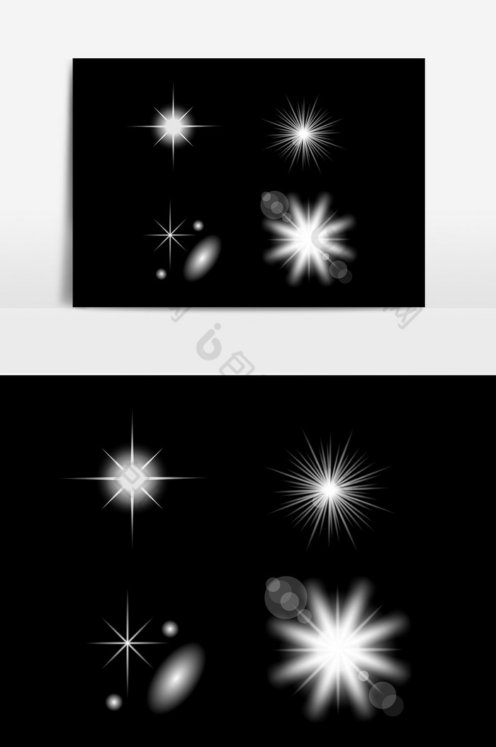 线形光芒宇宙白色耀眼光效AI矢量素材图片