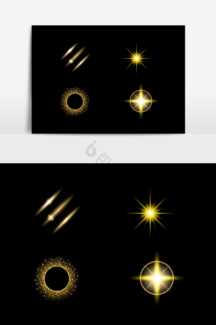 宇宙星体金色光效AI图片