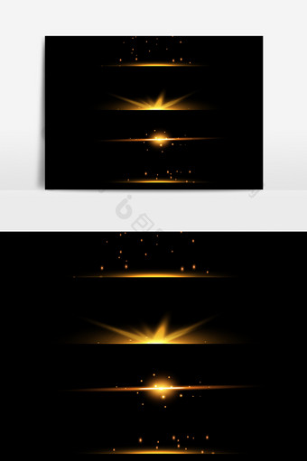 金色太空光效效果AI矢量素材图片