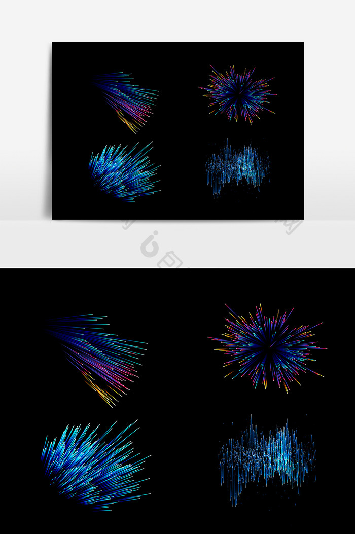 灿烂烟花效果AI矢量素材