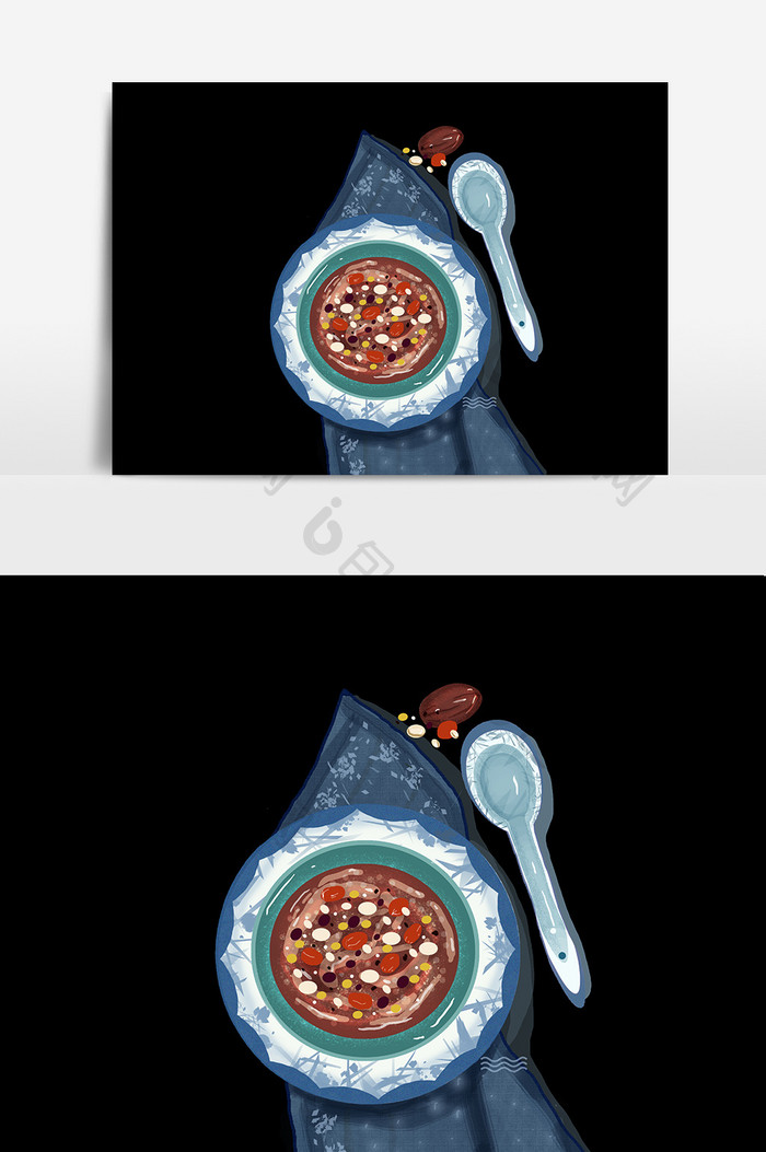 手绘腊八粥食物元素设计