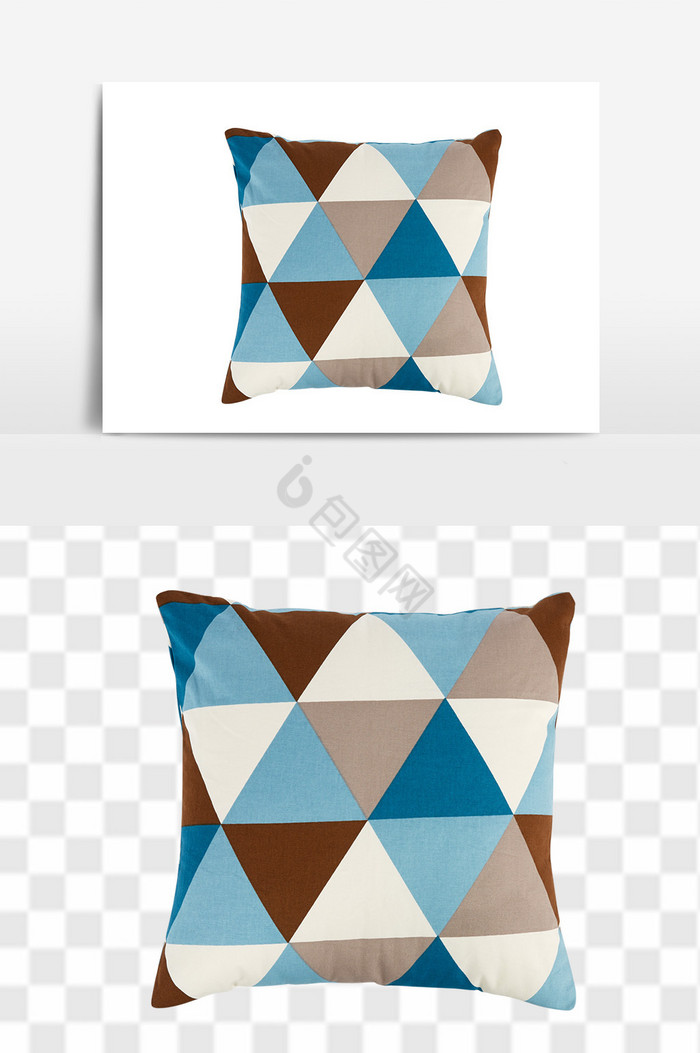 三角不同色抱枕图片