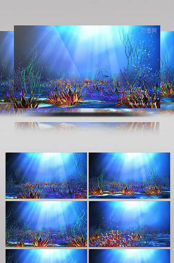 五彩斑斓的唯美海底世界背景视频图片