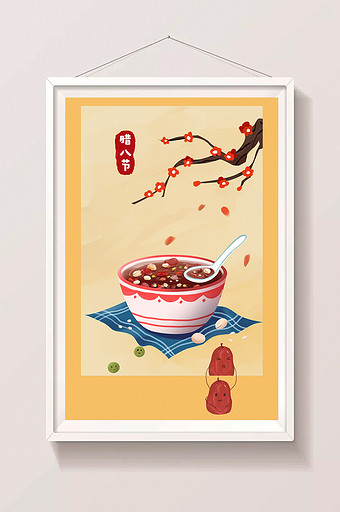传统节日腊八节卡通手绘美食插画图片