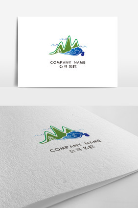 创意水墨山水标志logo设计