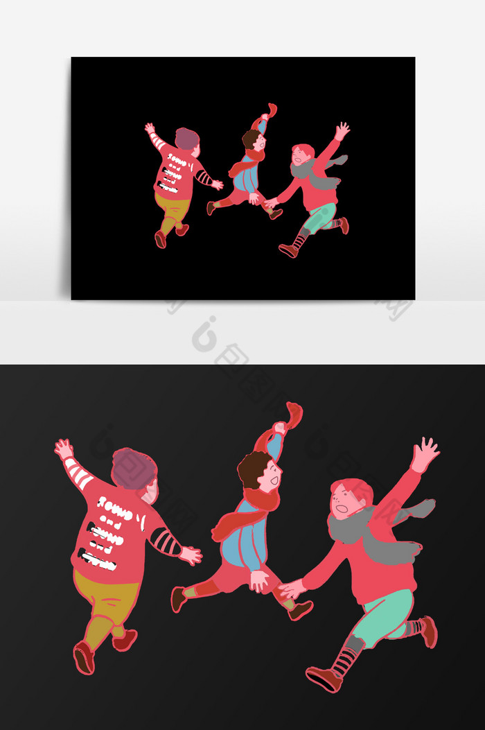 玩疯了的孩子插画