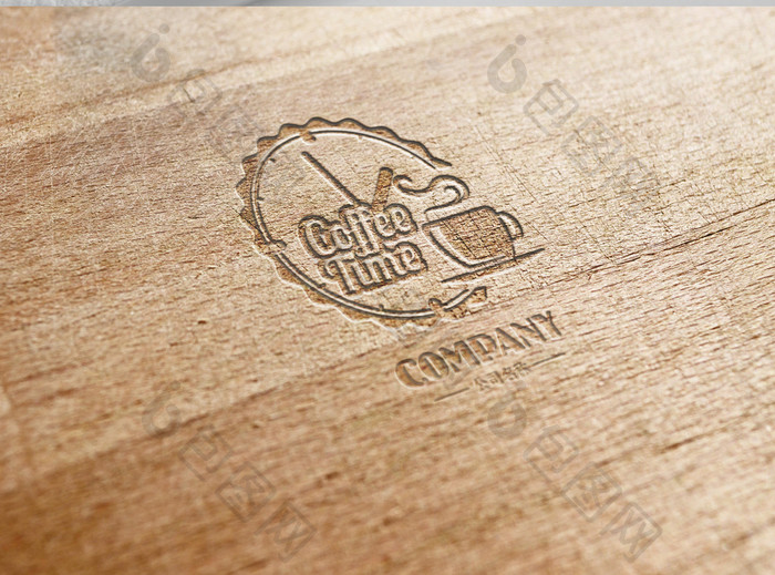复古咖啡时光标志logo设计