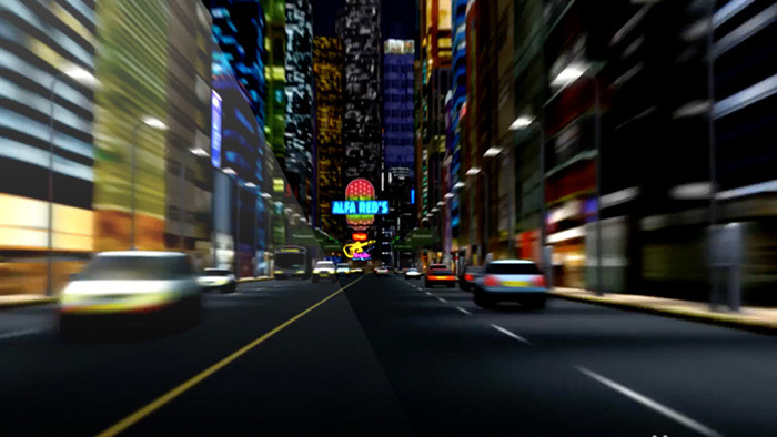 炫酷城市穿梭动感时尚霓虹灯下城市背景素材