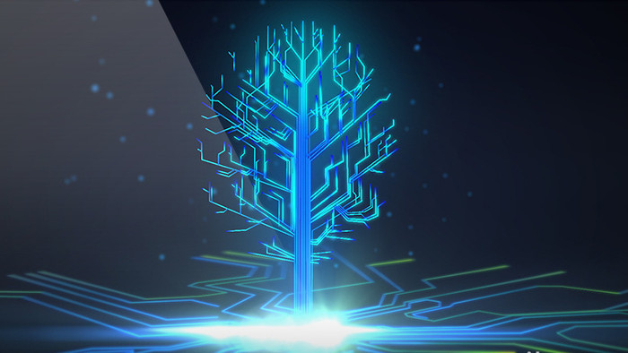 科技企业宣传片三维光线生长树AE模板