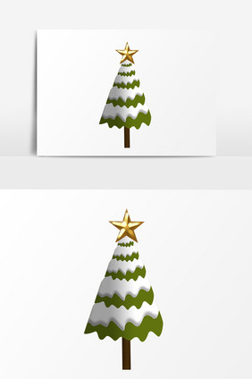 绿色圣诞小树PSD元素