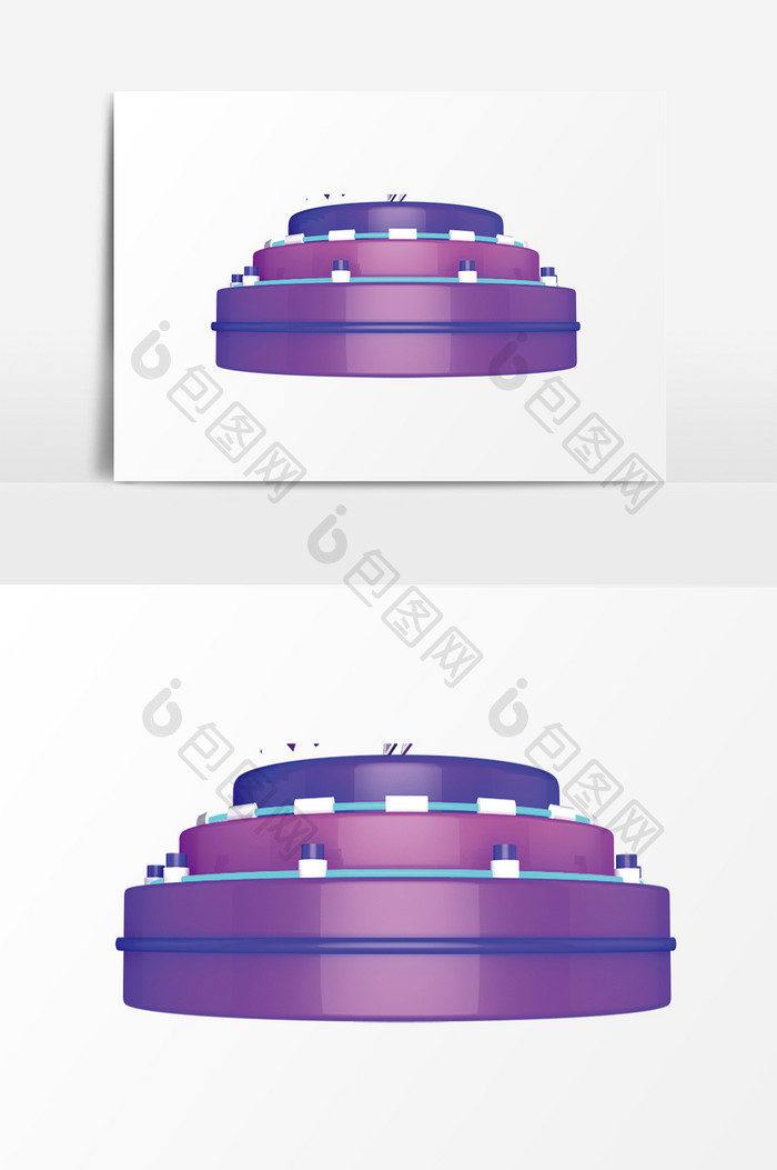 3D紫色领奖台PSD元素