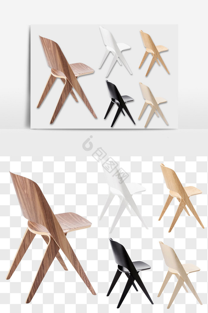 现代风实木单人椅子图片