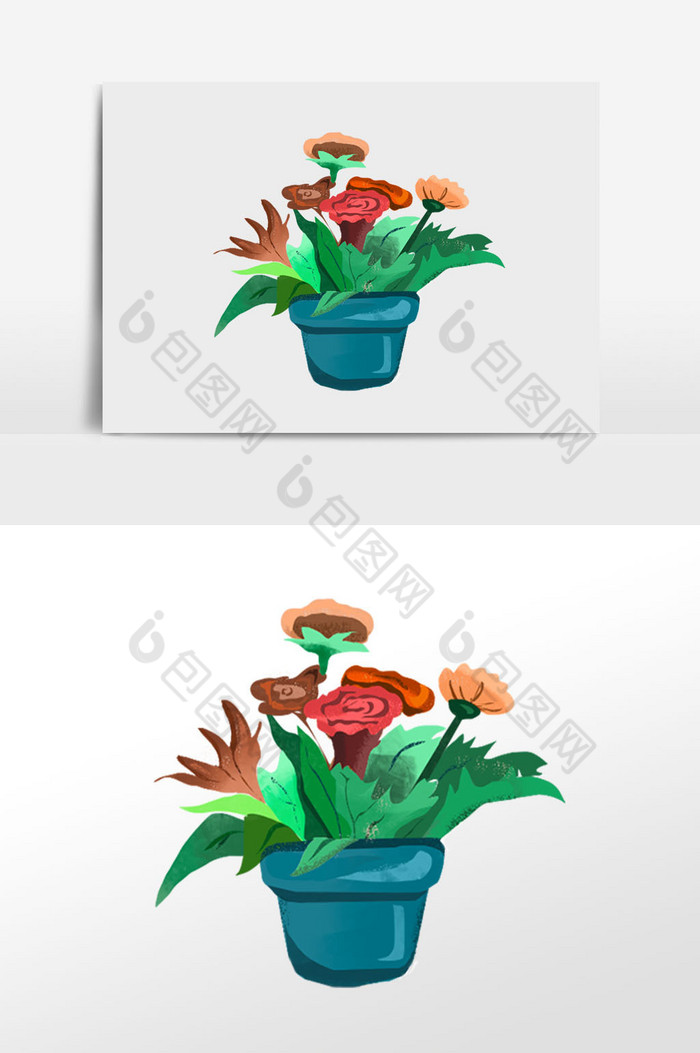植物花卉盆景插画图片图片