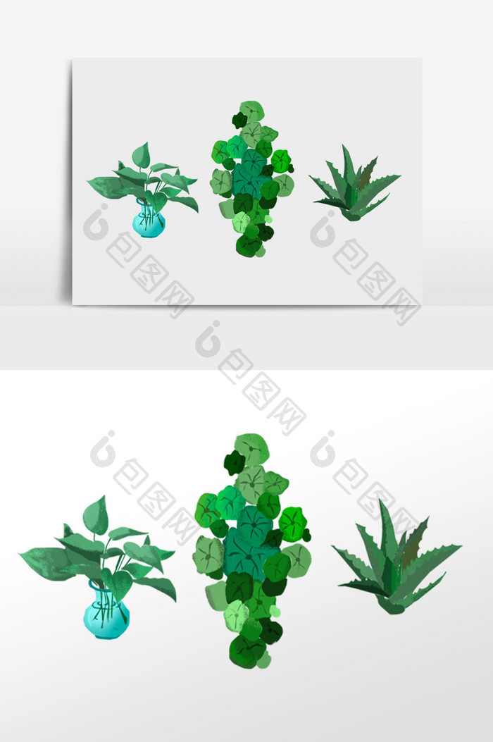 绿色植物花卉元素