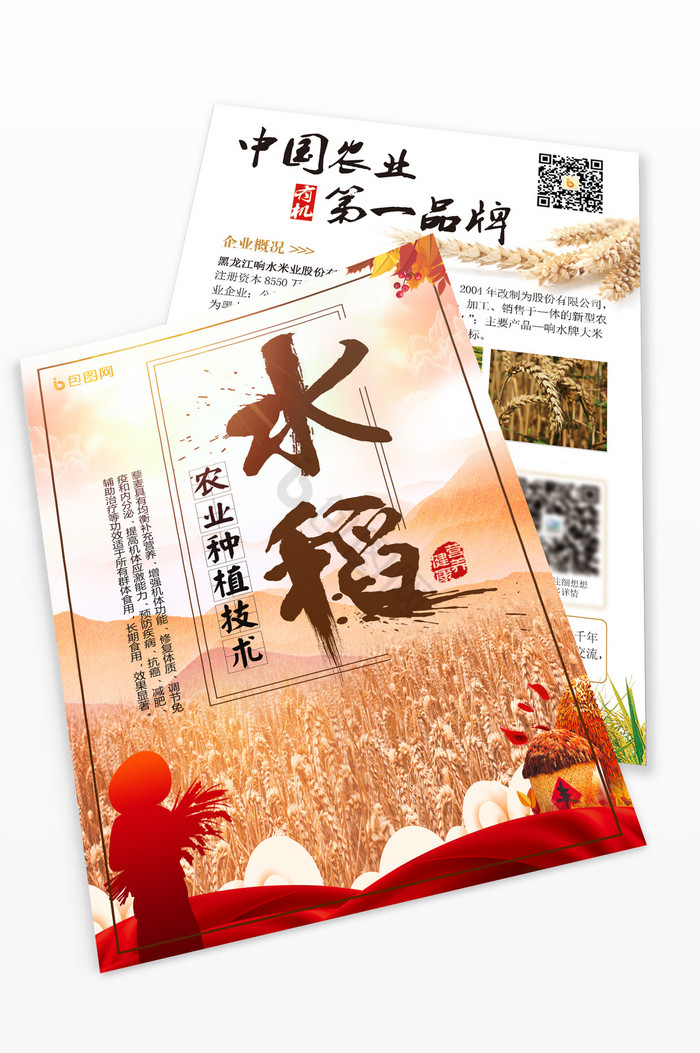 农业水稻单页图片