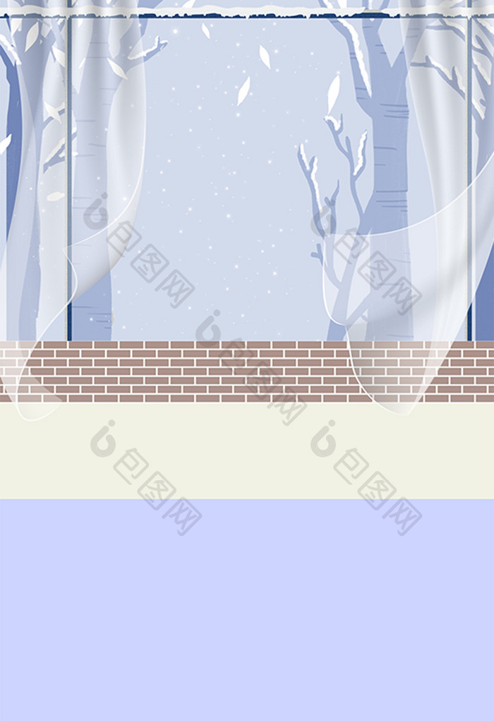 冬季室内雪花背景素材