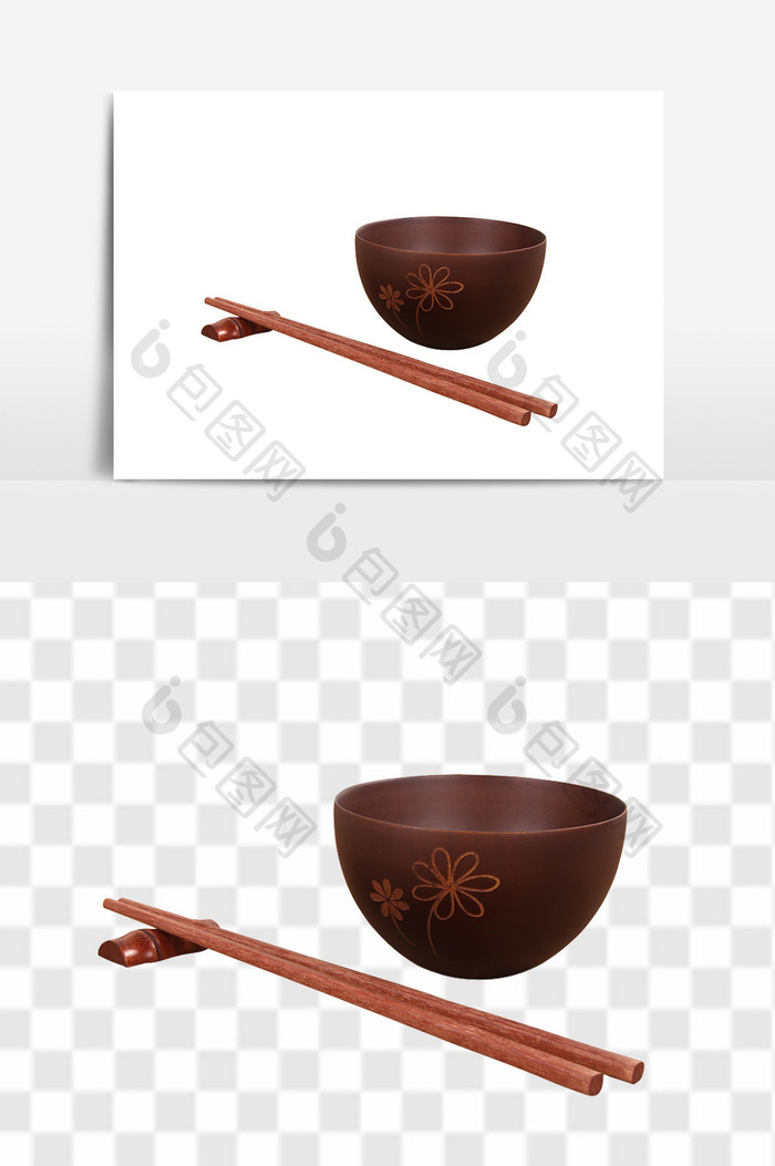 筷子碗餐具木质图片