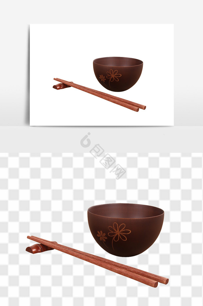 筷子碗餐具木质图片