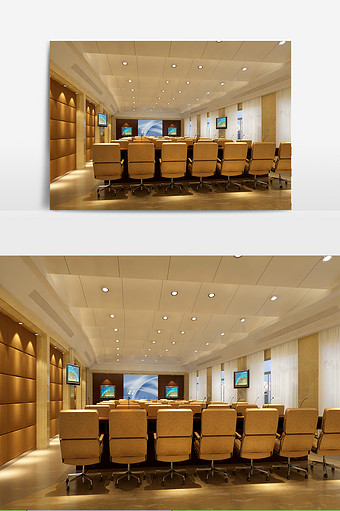 现代风格大型办公会议室设计效果图图片