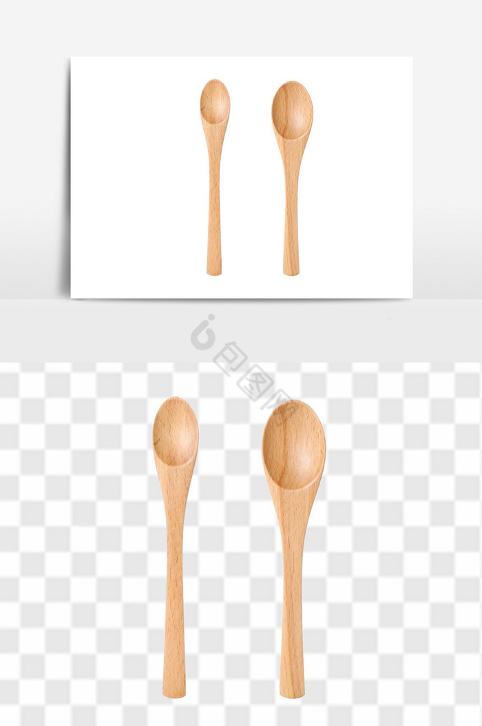 木质环保勺子餐具图片