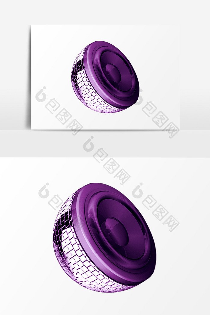 紫色小音响PSD素材