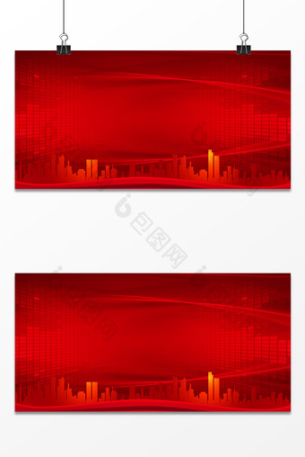 大气时尚红色企业年会展板海报背景图片