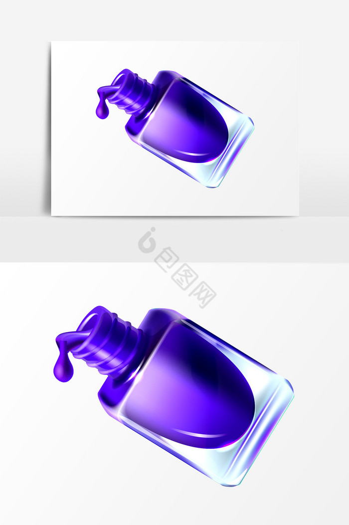 透明玻璃瓶中的指甲油PSD图片