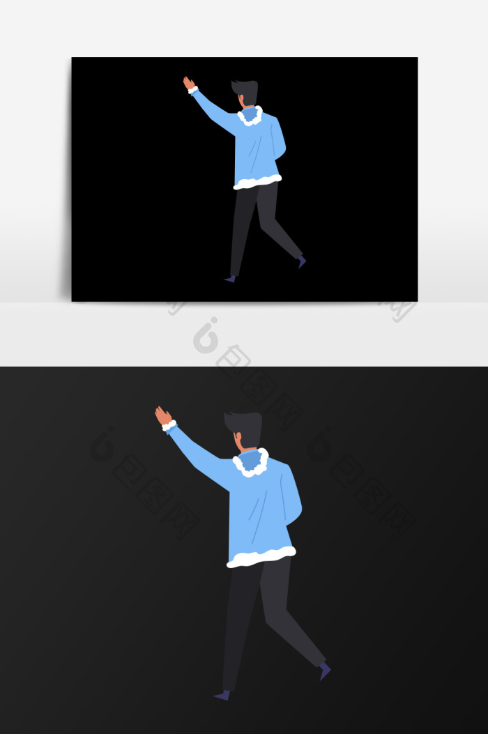 拦车的人插画图片-包图网