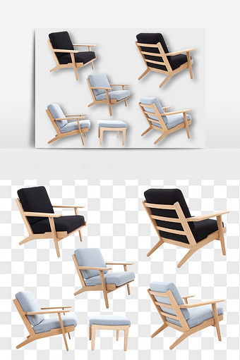 单人沙发休闲椅家居元素PNG文件图片