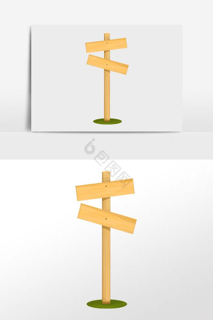 两块木板指路牌图片