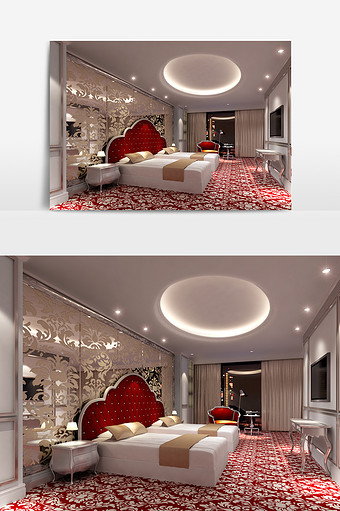 欧式奢华酒店总统套房设计效果图图片