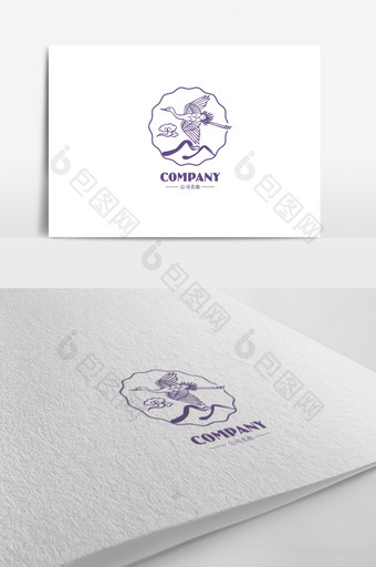 文艺鹤标志logo设计图片