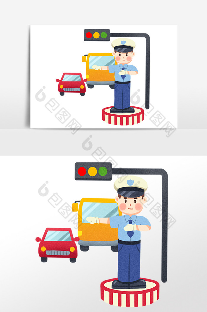 交通安全交警指挥插画图片图片