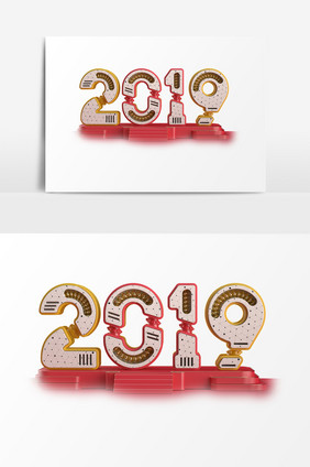 2019C4D艺术字PSD元素