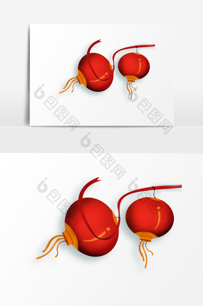 红色喜庆大红灯笼PSD元素