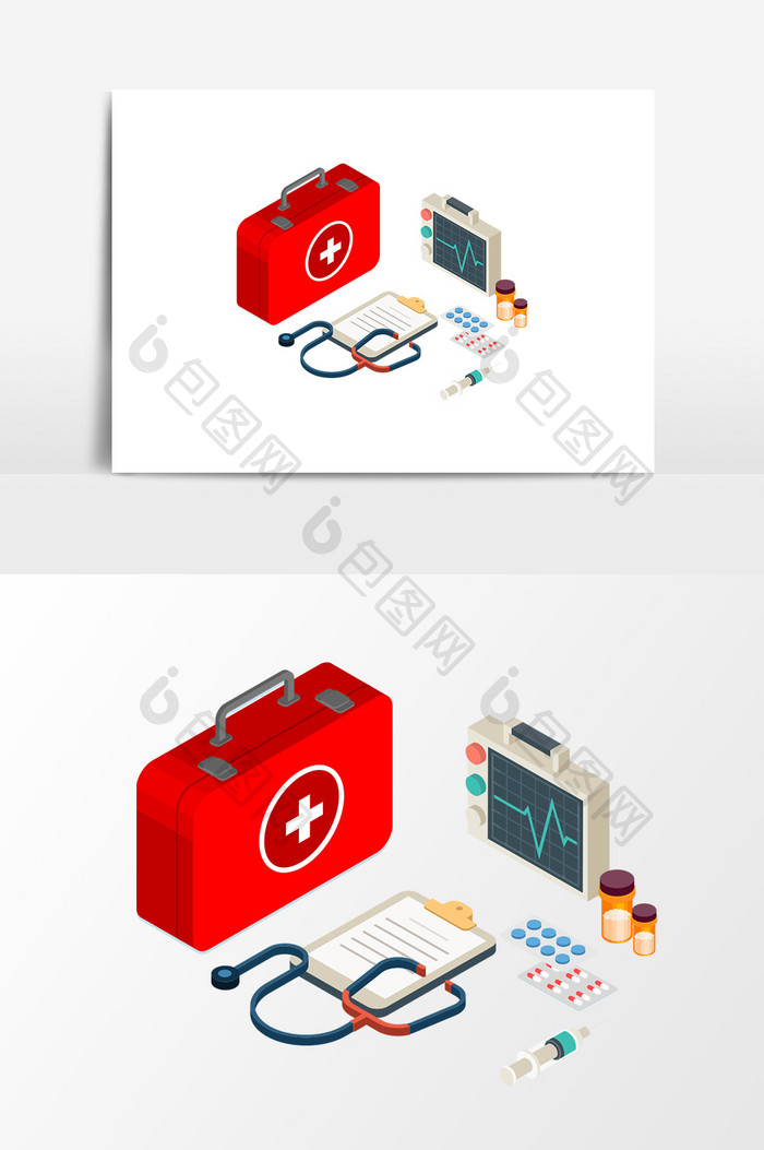 卡通手绘医学用品设计元素