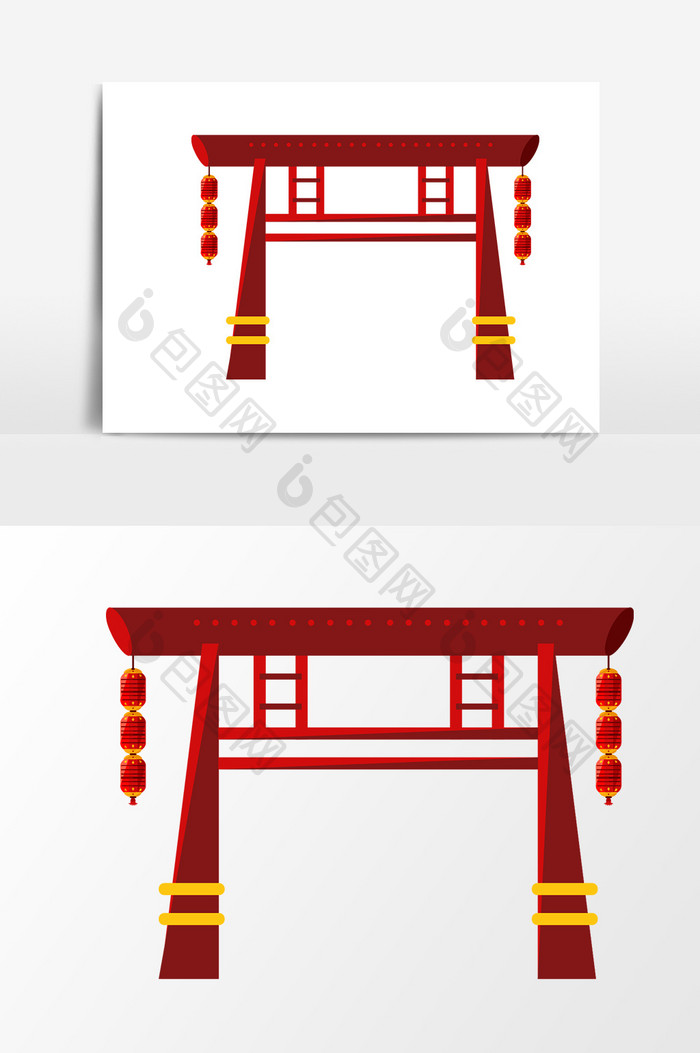 卡通中国风入口设计元素