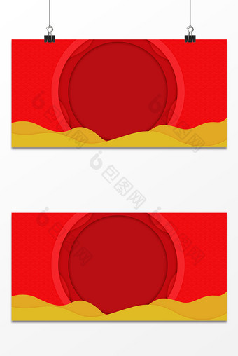 红色中国风PSD广告背景图图片