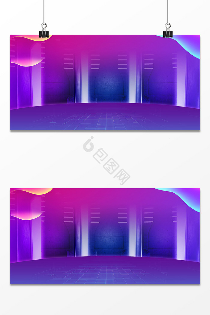 紫舞台灯光PSD广告图图片