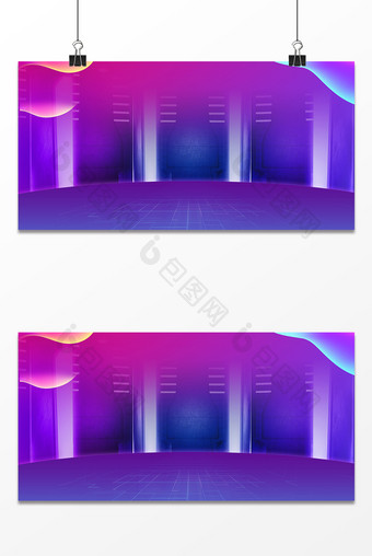 紫红色舞台灯光PSD广告背景图图片