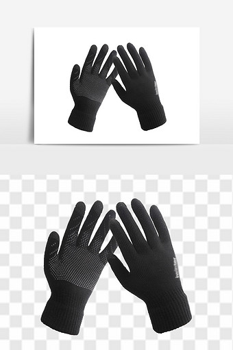 黑色防寒保暖手套图片