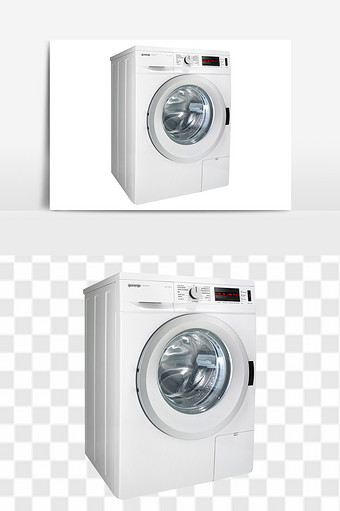 白色进口洗衣机家电电器元素图片