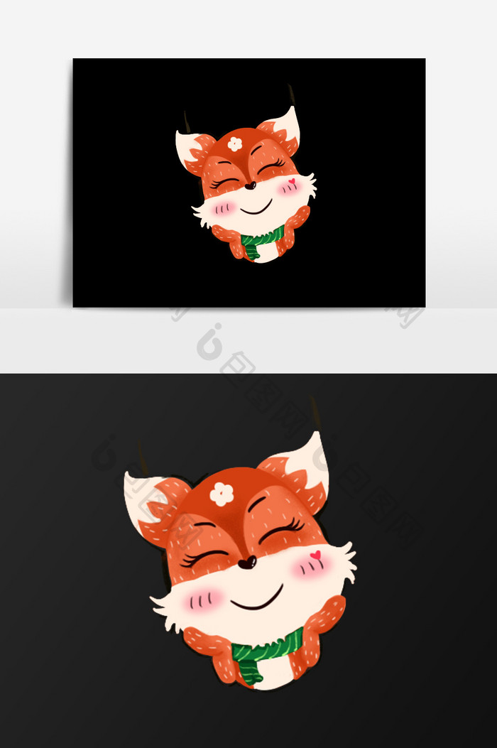 手绘可爱的狐狸插画元素