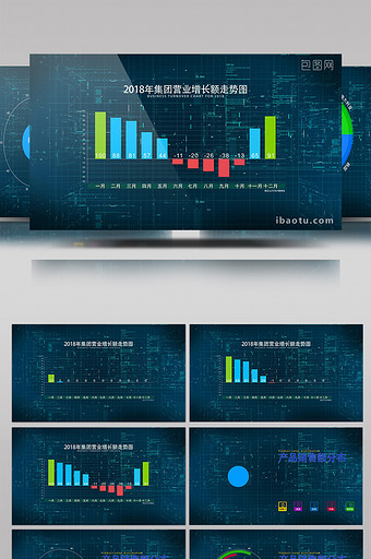 科技数据企业信息图表分析展示AE模板图片