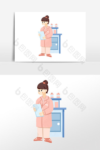 卡通医疗女医生元素图片