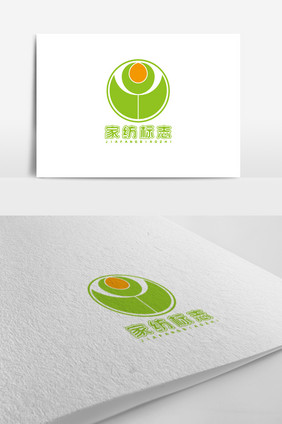 绿色小清新家纺logo标志设计