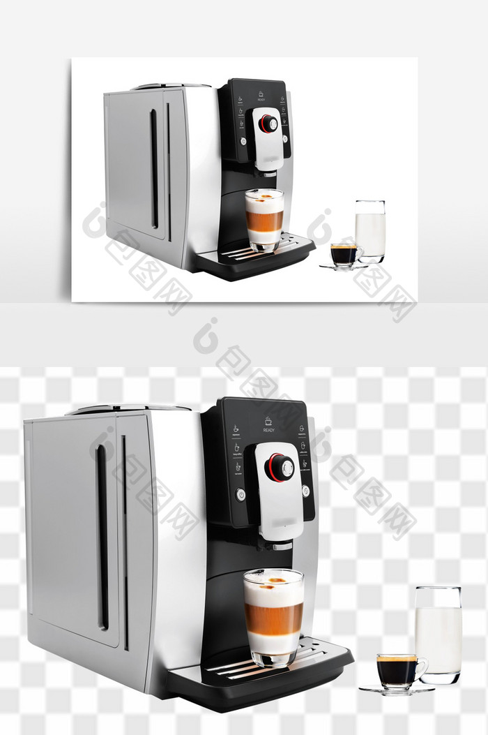 白黑色智能饮料机电器元素