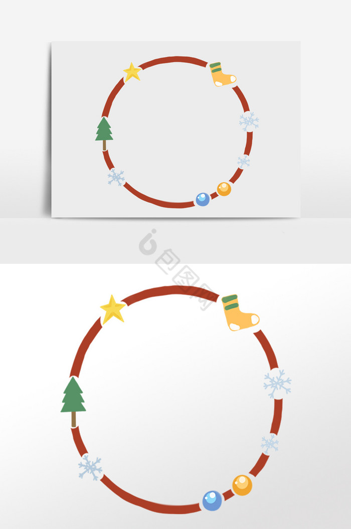 圆形圣诞边框图片